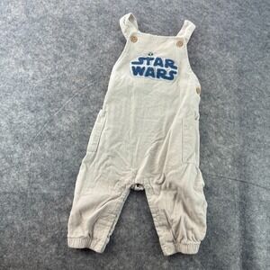 Star Wars Baby Yoda cream overalls‎ 6/9 months
